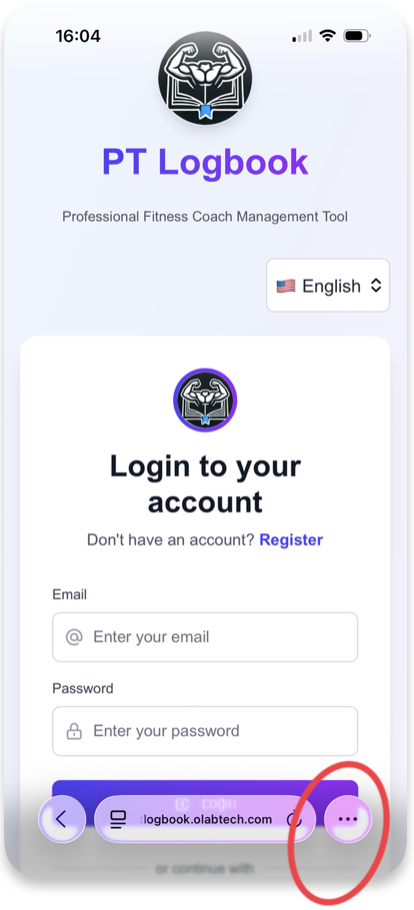 Add to Home Screen - Step 1